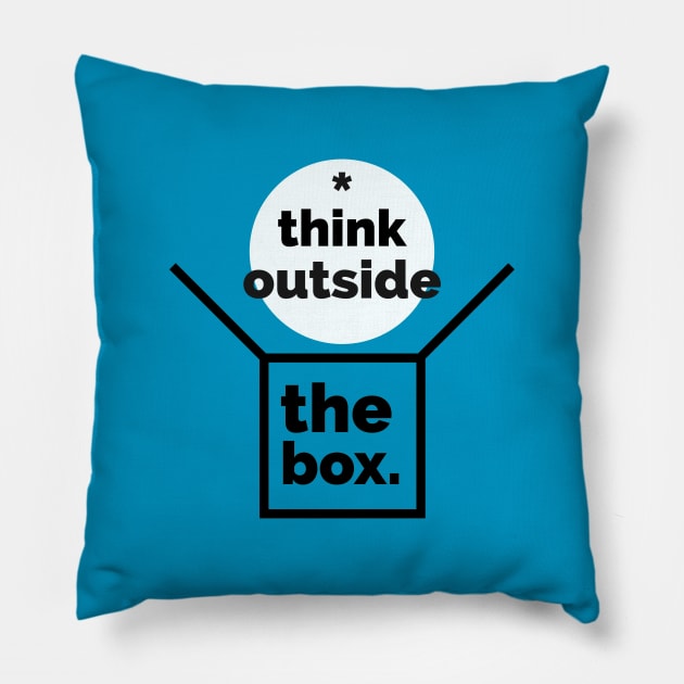 Think Outside The Box Pillow by Mako Design 