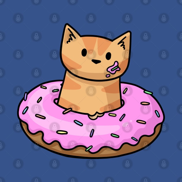 Ginger Cat in Donut by Doodlecats 