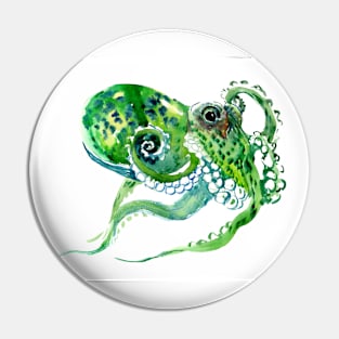 Green Octopus Pin