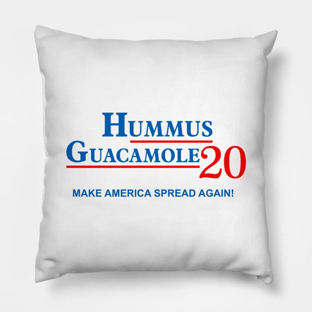 Vote Hummus , Guacamole 2020 Pillow by VeganLifestyles