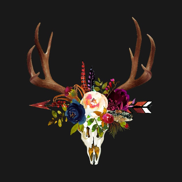 Boho Skull+Antlers by PixDezines