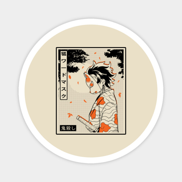 Fox Mask Of Demon Slayer Kimetsu No Yaiba Demon Slayer Magnet Teepublic