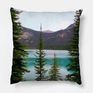 Emerald Lake Through the Trees Pillow