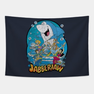 Retro Cartoon Shark and Band Tapestry