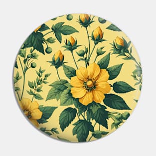 Yellow Floral Pattern Pin