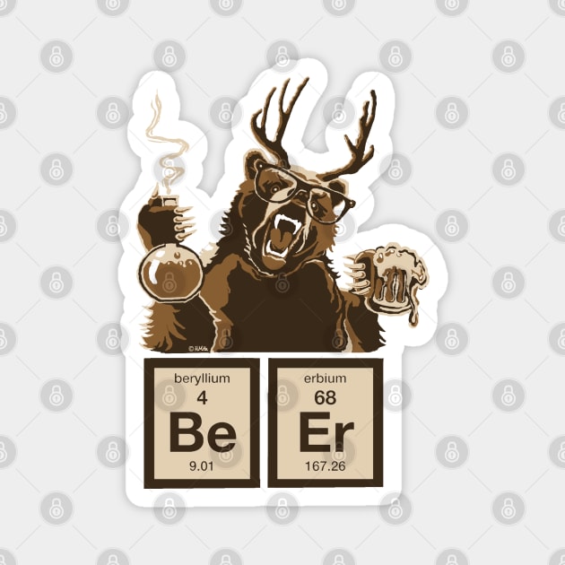 Chemistry bear discovered beer Magnet by NewSignCreation