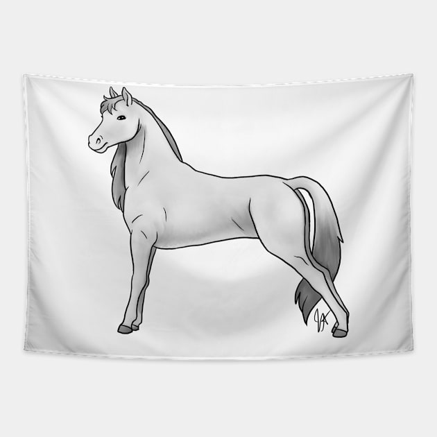 Horse - Morgan - White Tapestry by Jen's Dogs Custom Gifts and Designs