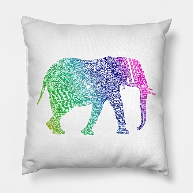 Zentangle Elephant Pillow by Twkirky