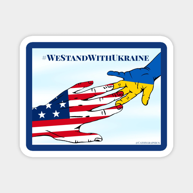 We stand with Ukraine usa Magnet by CathyGraphics