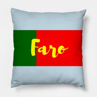 Faro City in Portuguese Flag Colors Pillow