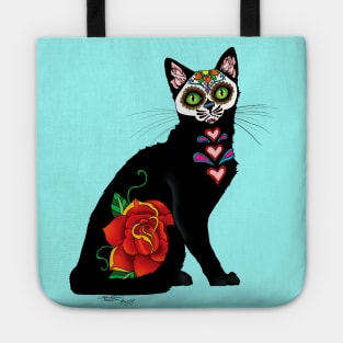 Sugar Skull Cat Tote