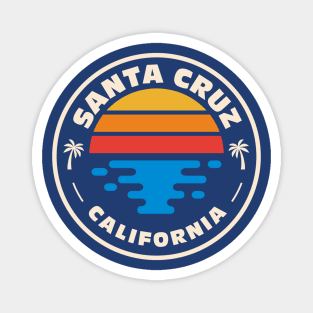 Retro Santa Cruz California Vintage Beach Surf Emblem Magnet