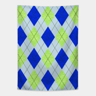 Blue and Green Argyle Tapestry