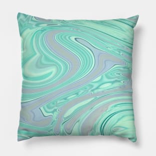 preppy chic spring summer pastel  green mint swirls Pillow