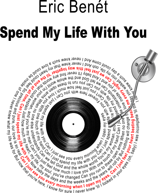 SPEND MY LIFE WITH YOU VINYL LYRICS Kids T-Shirt by Vansa Design