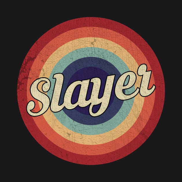 Slayer - Retro Circle Vintage by Creerarscable