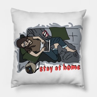 Stay at home T-shirt Pillow