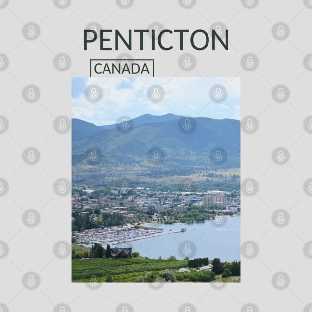 Penticton British Columbia Canada City Skyline Cityscape Souvenir Present Gift for Canadian T-shirt Apparel Mug Notebook Tote Pillow Sticker Magnet by Mr. Travel Joy