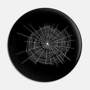 Spider Web, Expansive and Rugged, White on Black Pin