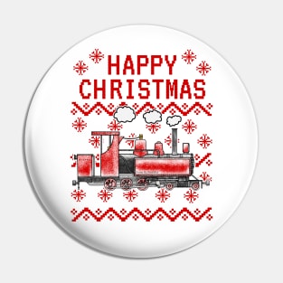 Steam Train Ugly Christmas Rail Enthusiast Pin