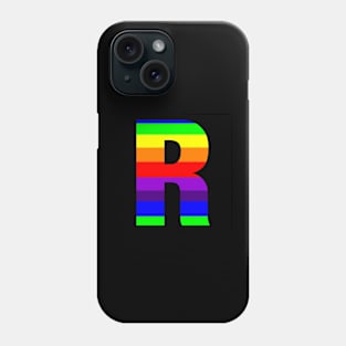 The Letter R in Rainbow Stripes Phone Case