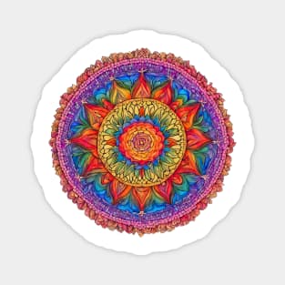 Beautiful mandala with LGBT colors Magnet