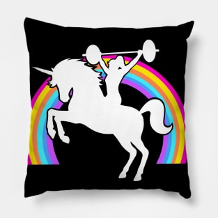 Barbell unicorn, gym girl, barbell girl, fitness girl Pillow