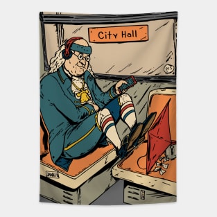 Orange Line Ben Tapestry