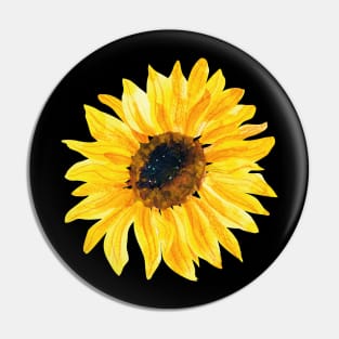 Watercolor Style Sunflower Floral Flower Pin