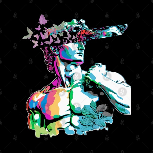 Statue of David with Butterflies by AI INKER