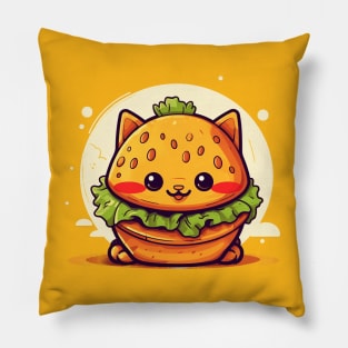 Catburger Kawaii Style Cat Burger Pillow