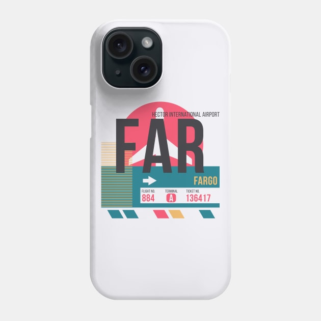 Fargo (FAR) Airport // Sunset Baggage Tag Phone Case by Now Boarding