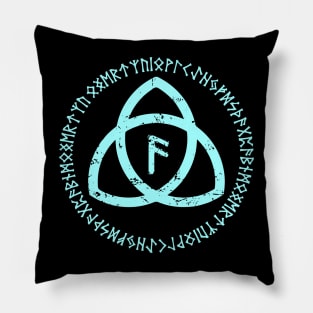 Nordic rune circle and Ansuz rune Pillow