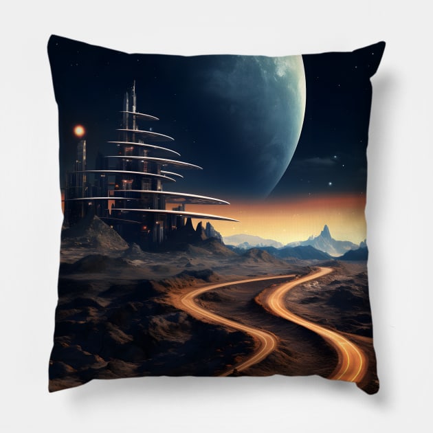 Venturing Beyond - Vintage Art Pillow by Art-Jiyuu