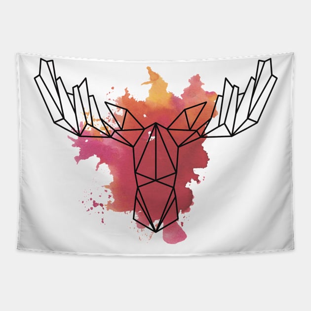 Geometric moose Tapestry by RosanneCreates