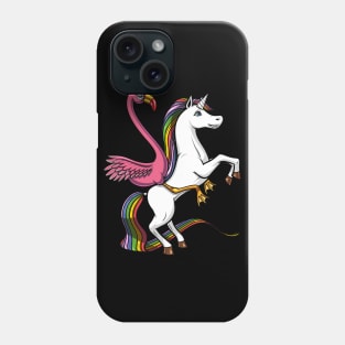 Flamingo Bird Riding Magical Unicorn Phone Case