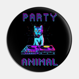 Party Animal Cat DJ Pin