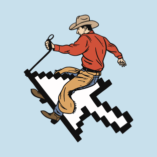 Web Wrangler - Cowboy Coder Riding The Internet T-Shirt