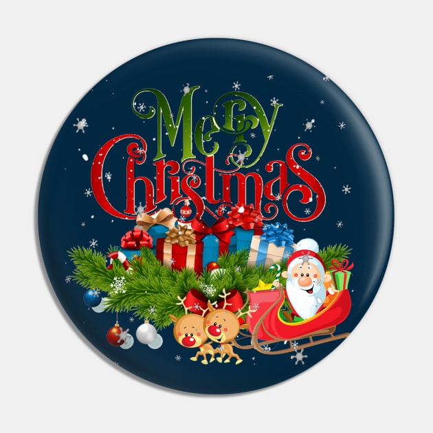 Merry Christmas T-Shirt Pin by mizocrow