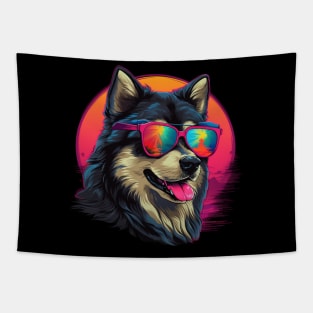 Retro Wave Alaska Malmute Dog Shirt Tapestry