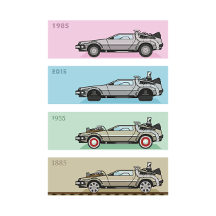 Back to the Future - Delorean x 4 T-Shirt