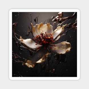 Fluid Blossom Art 3D Digital Art Magnet