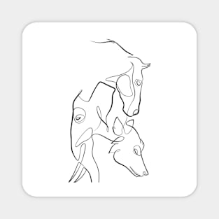 horse elephant wolf sketch Magnet