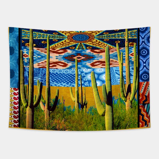 Cactus and Southwest Vibes Tapestry by artbyomega
