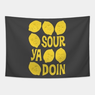 Sour Lemons Pun Tapestry