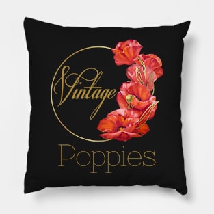 Vintage Poppies-Spring wildflowers-Poppies Spring flower-Spring wildflowers-Poppies Spring flower Pillow