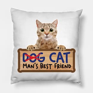 Cat Man's Best Friend Pillow