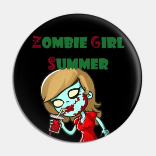 Zombie Girl Summer Pin