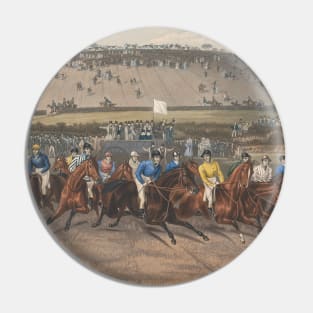 Leamington Grand Steeple Chase - Captain Beecher on Vivian by Charles Hunt Pin