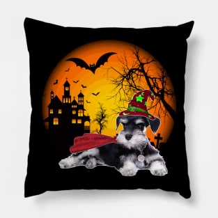 Happy Halloween Miniature Schnauzer Dogs Halloween Gift Pillow